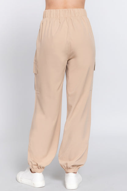 Light Weight Stretch Woven Cargo Jogger Pants