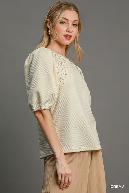 Puff Sleeve Knit Top